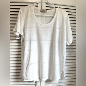 LOFT White Knit Short Sleeve Tee